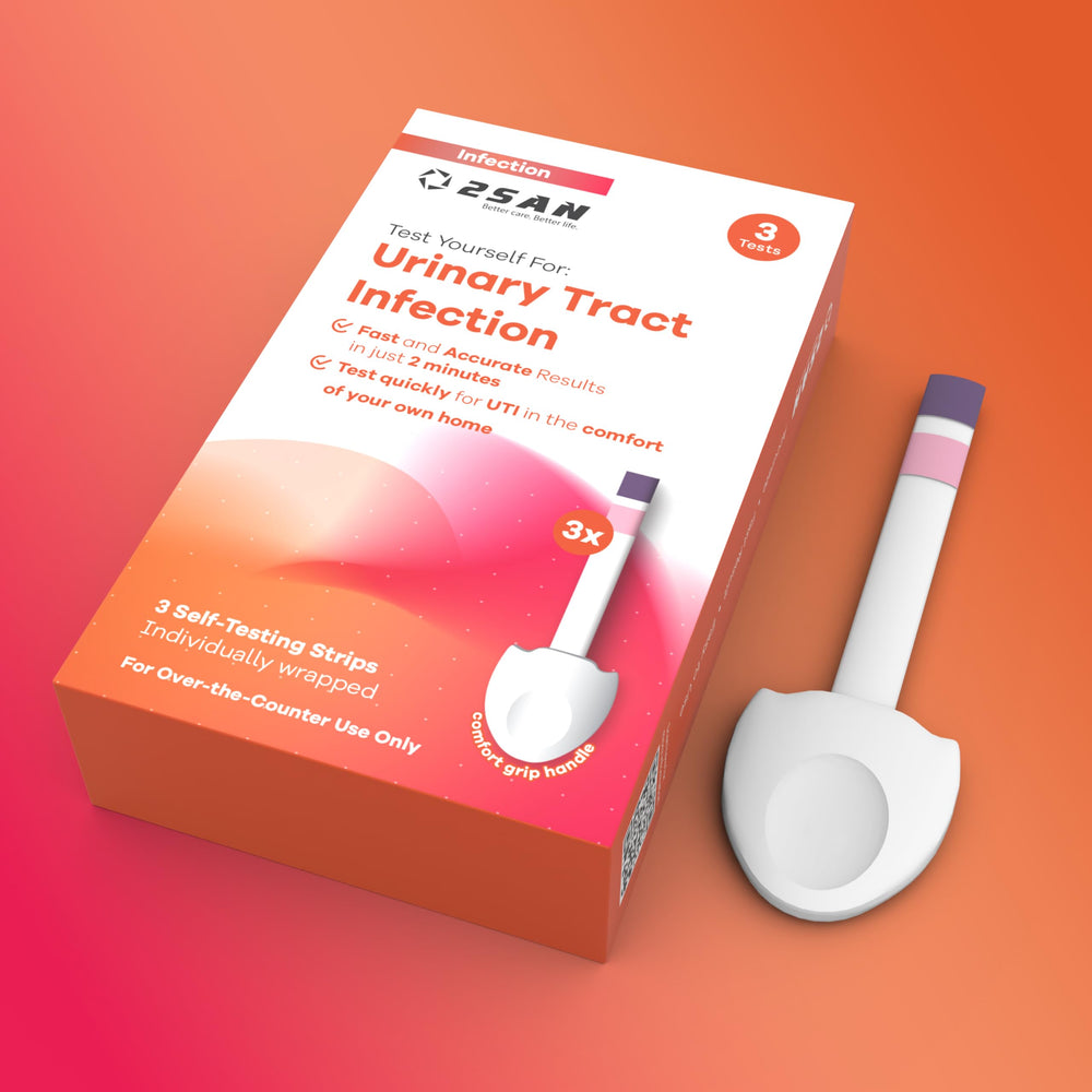 At-home 2-minute UTI test result display