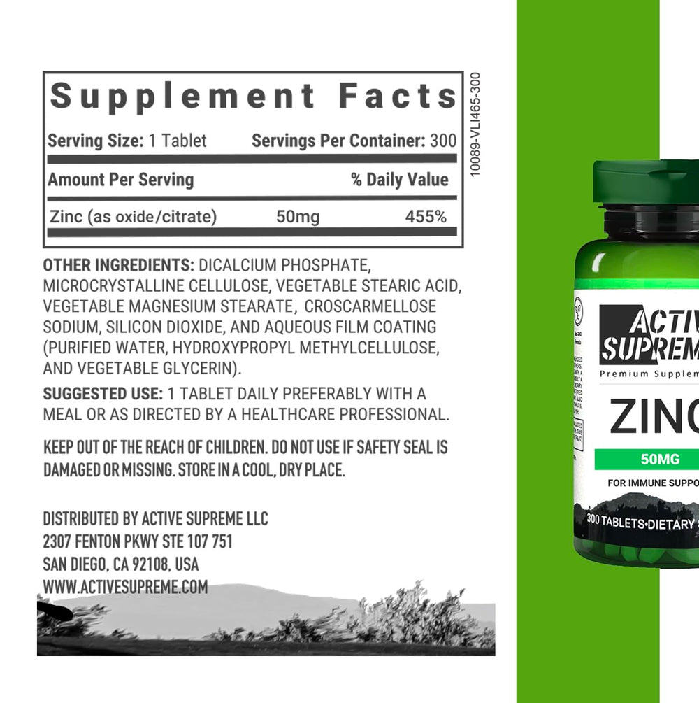 Back view of 3-pack Zinc Citrate 50 mg packaging showing details