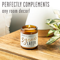 Burning candle showing clean soy wax burn