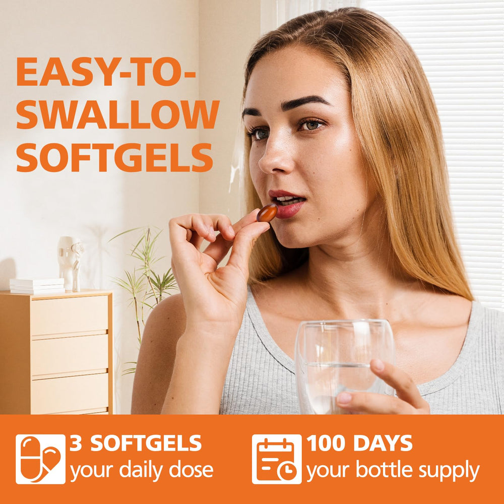 Bottle of 300 softgels pumpkin seed oil supplement