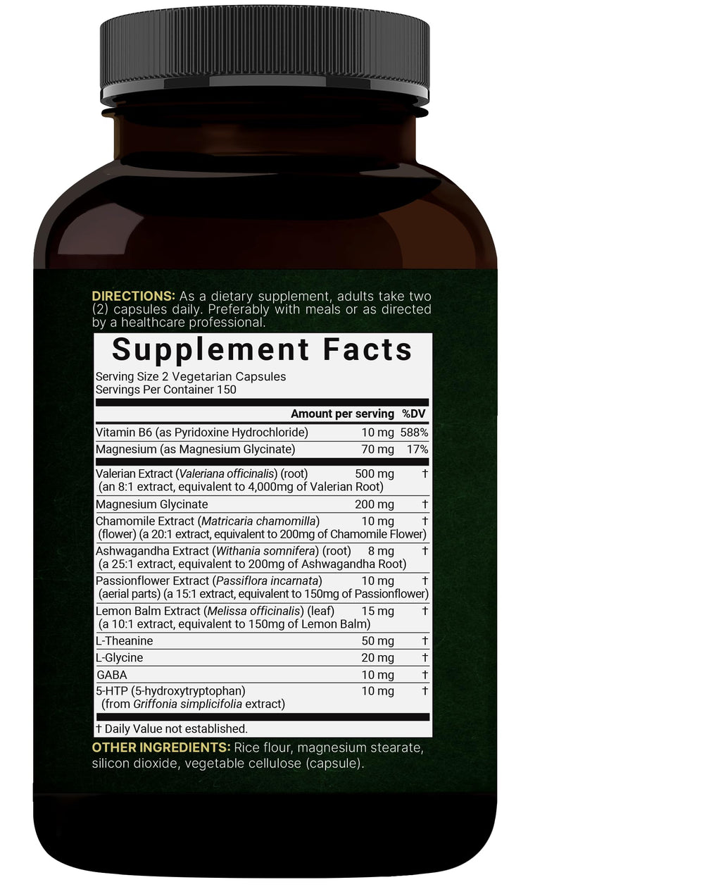 300 veggie capsules per bottle indicating non-GMO