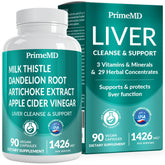 Bottle of 32-in-1 liver support supplement with milk thistle and beetroot