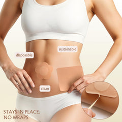 Castor oil patches displayed with multiple sizes