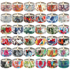 36-pack scented candles gift set arranged in a display