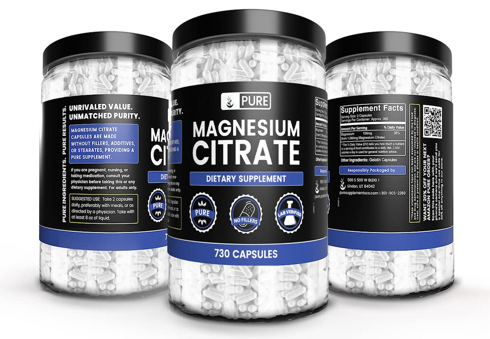 365-day supply of magnesium citrate capsules
