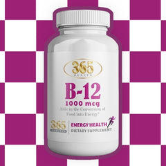 Pack of two 365 Health Vitamin B12 1000mcg tablets bottles