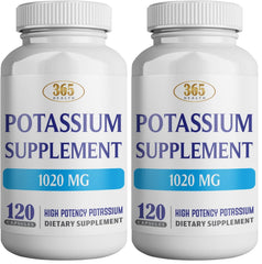 Bottle front view of 365 Health Potassium Supplement 1020 mg (Pack 2)
