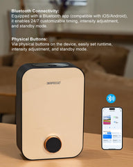 365FEEGD diffuser on table with sleek black-gold finish for modern interiors.