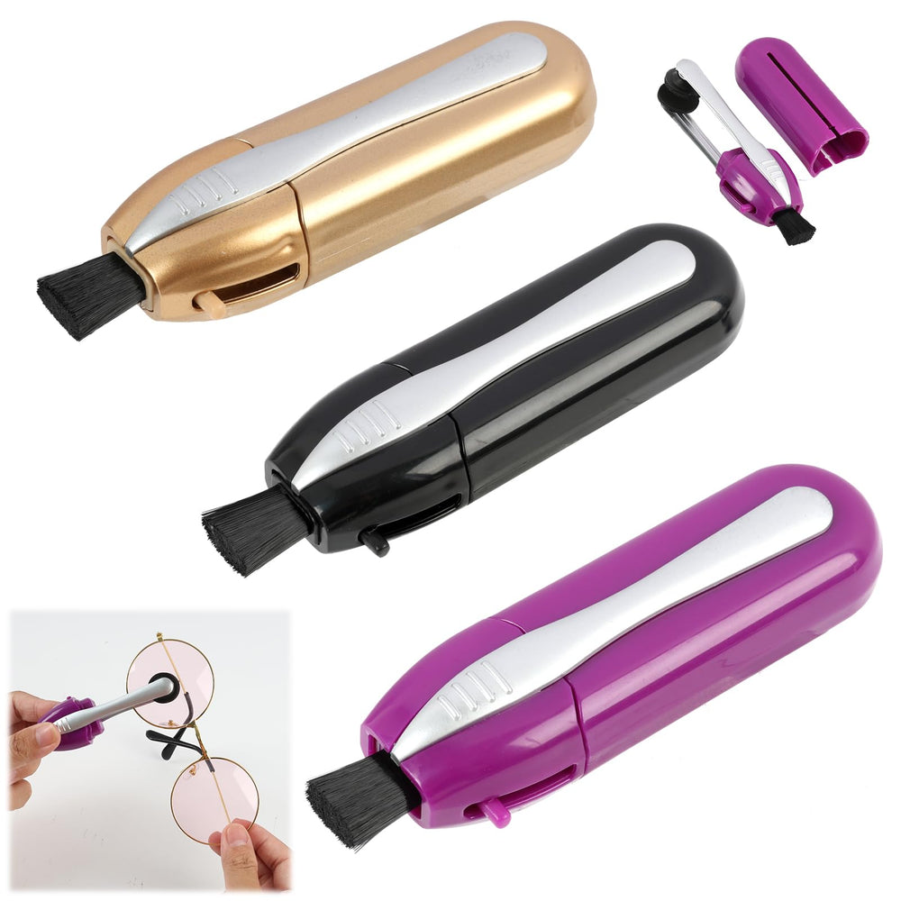 Person using the kit to clean eyeglasses