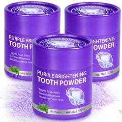 Packaging for 3pcs Purple Teeth Whitening Powder