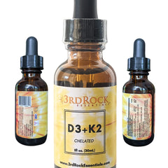 Close-up of D3 K2 liquid formula artwork
