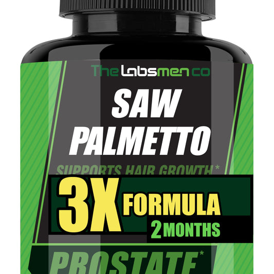 Bottle of 3X Formula Prostate Health supplement with Saw Palmetto