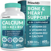 Front view of 4-in-1 calcium supplement bottle with 120 count