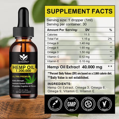 Side view of four 30mL hemp oil bottles in a pack