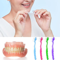 Denture brush set neatly arranged for storage