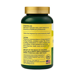 Product label highlighting prebiotics and probiotic acidophilus