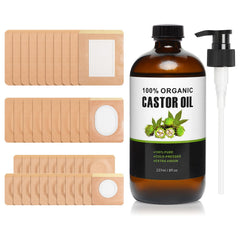 40-piece castor oil pack wrap set with patches in multiple sizes