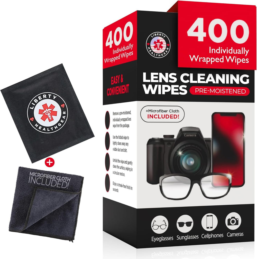 400-count eyeglass cleaning wipes packaging