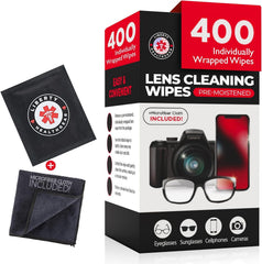 400-count eyeglass cleaning wipes packaging