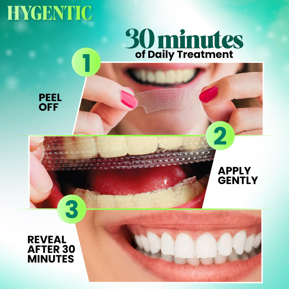 Mint-flavored whitening strips for a refreshing finish