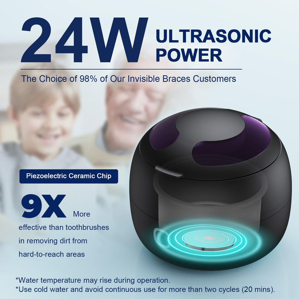 45kHz ultrasonic cleaner for dentures, mouth guards and retainers