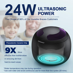 45kHz ultrasonic cleaner for dentures, mouth guards and retainers