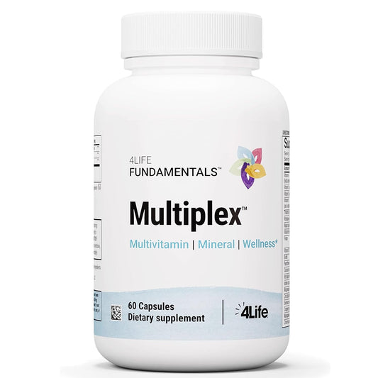Front view of 4Life Multiplex bottle with label