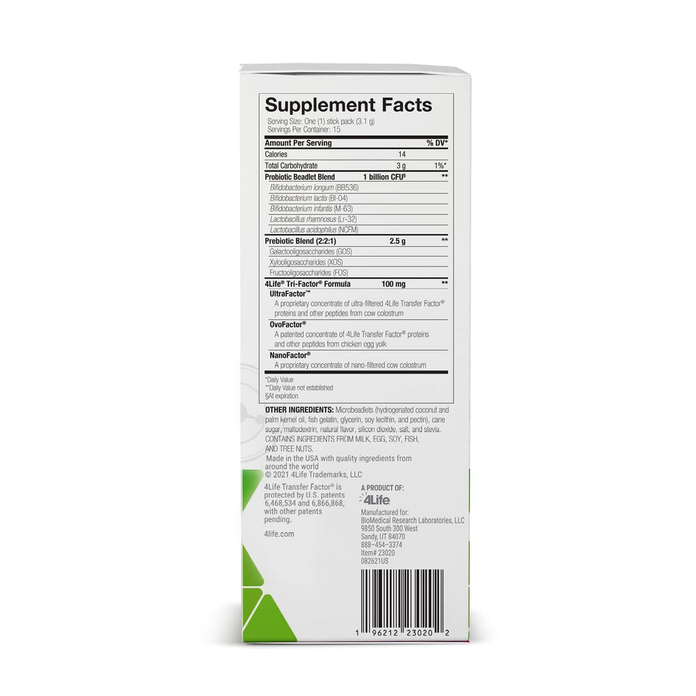 4Life Pre/o Biotics label