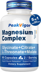 Front view of 5 in 1 Magnesium Complex bottle