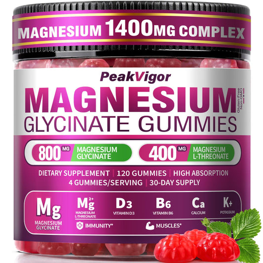 Front label of 5-in-1 Magnesium Glycinate Gummies bottle