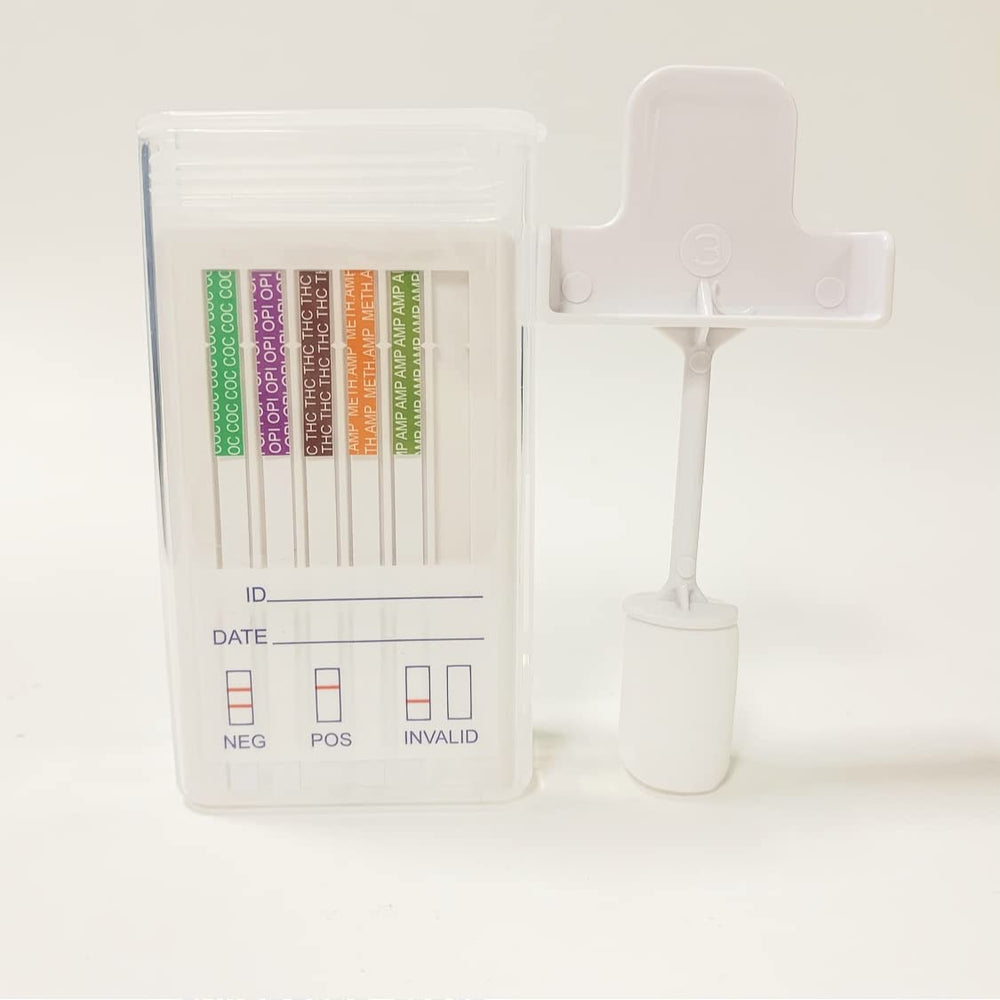 Test swab being prepared for saliva collection