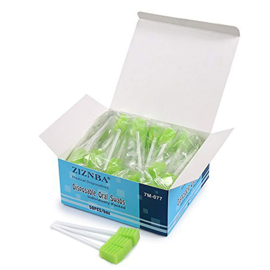 Box of 50 disposable oral swabs