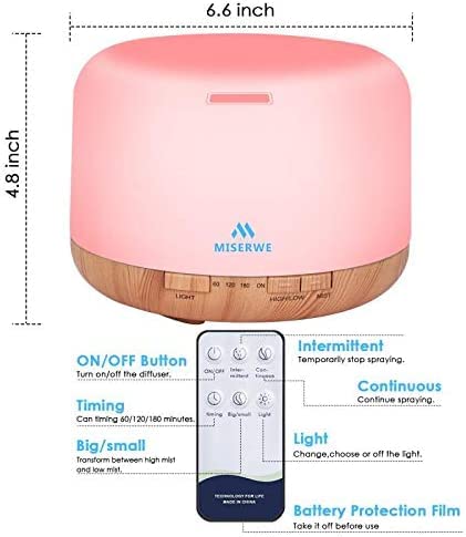 Diffuser showcasing seven LED color options