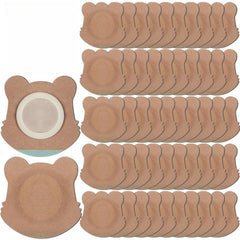 Bear-shaped castor oil patch in skin color - 50 pack