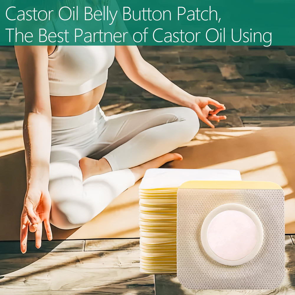Compact, travel-friendly castor oil belly patch kit