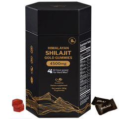 Front view of 5Loaf2Fish Himalayan Shilajit Gummies bottle with 70 gummies
