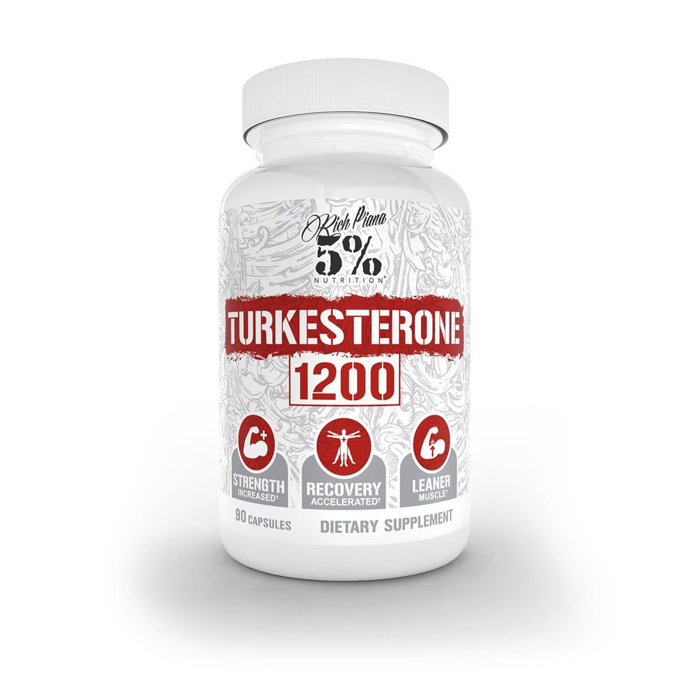 Bottle label of 5% Turkesterone 1200mg
