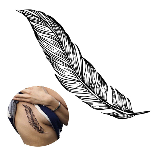 5X2Y feather tattoo close-up shows a realistic finish for daily wear