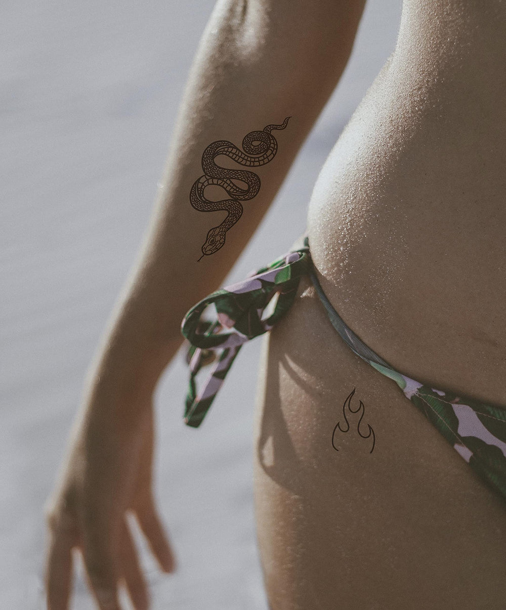 Waterproof 5X2Y Tattoo Tech snake tattoo for active wear