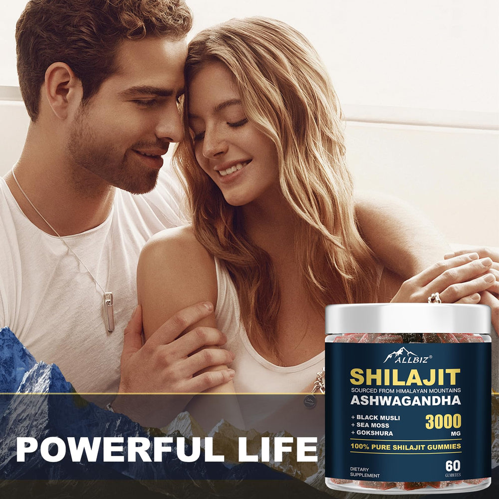 Active lifestyle imagery with Shilajit gummies