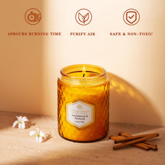 Vanilla Cake scented soy candle from the set.