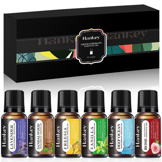 Six-piece fragrance essential oils set in a gift-ready box