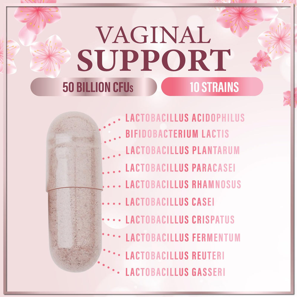 60-count capsule close-up for vaginal probiotic