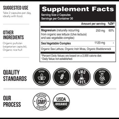 60 capsules bottle of organic magnesium supplement