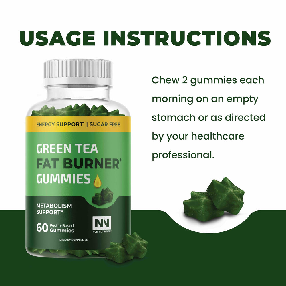 60-count bottle of Green Tea Fat Burner Gummies