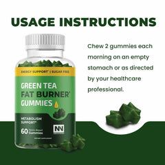 60-count bottle of Green Tea Fat Burner Gummies
