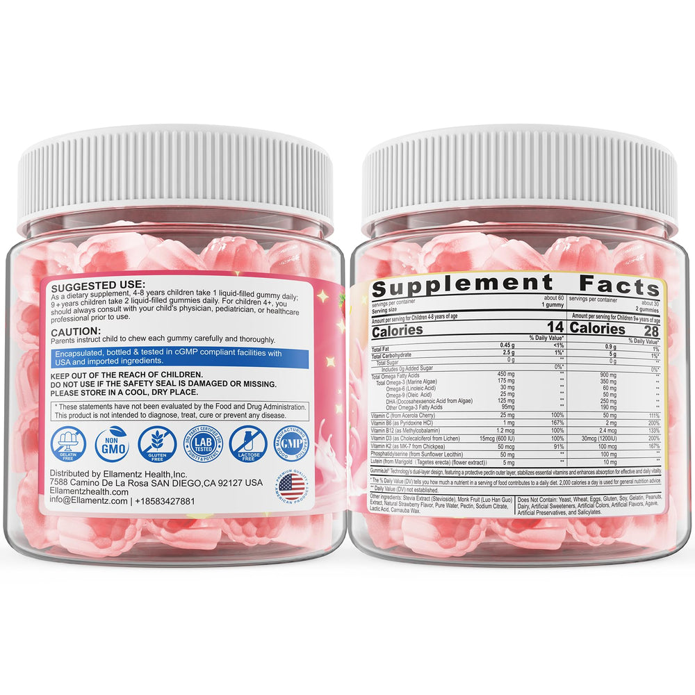 60-count bottle of kids omega-3 gummies