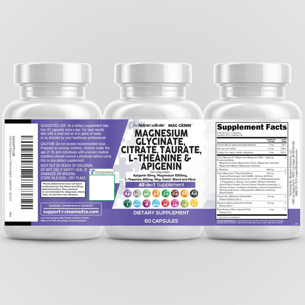 60-count bottle mockup for Mag Genin Magnesium Complex
