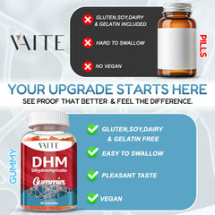 60-count bottle of vegan, non-GMO DHM gummies