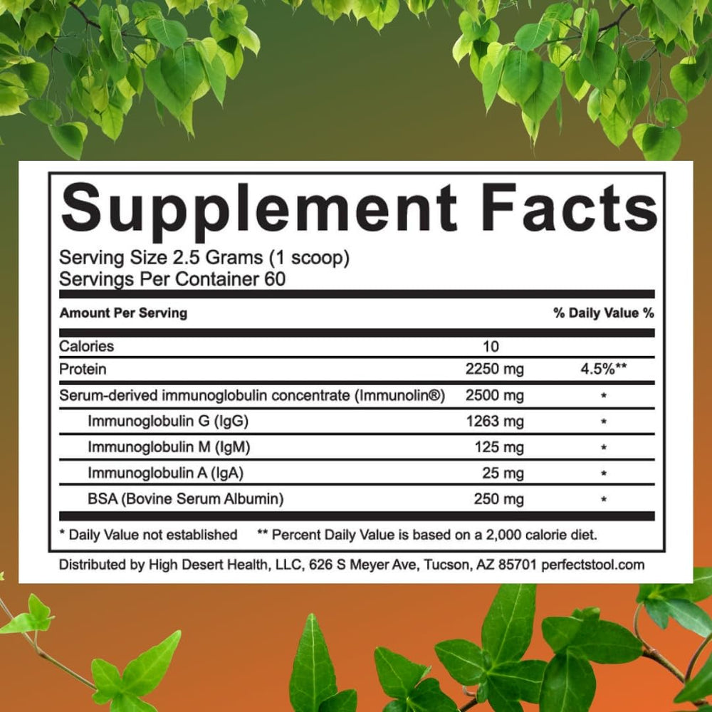 Graphic showing gut health benefits of SBI powder